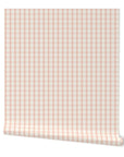 Sun Faded Gingham Wallpaper - Blush Terracotta