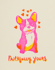 Faithfully Yours Dog Letterpress Card