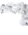 NEW! Silver, White & Pearl Balloon Arch Backdrop