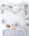NEW! Silver, White & Pearl Balloon Arch Backdrop