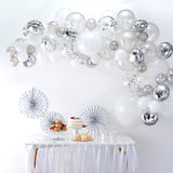 NEW! Silver, White & Pearl Balloon Arch Backdrop