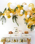 NEW! Gold, White & Pearl Balloon Arch Backdrop