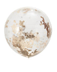 Large Rose Gold Confetti Filled Balloons - 3 Pack