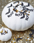 Black & Gold Halloween Table Confetti - Trick Or Treat Halloween Prop Halloween Party Spider Decoration Jack O Lantern Prop Scary Ghost Prop Halloween Decor Spooky Backdrop Cobweb Prop Trick or Treat Prop Boo Confetti Table Decor Halloween Confetti Bat Confetti