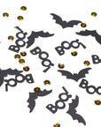 Black & Gold Halloween Table Confetti - Trick Or Treat Halloween Prop Halloween Party Spider Decoration Jack O Lantern Prop Scary Ghost Prop Halloween Decor Spooky Backdrop Cobweb Prop Trick or Treat Prop Boo Confetti Table Decor Halloween Confetti Bat Confetti