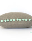 Kirsty Gadd Textiles - Mint Bobble Pom Pom Dark Natural Linen Cushion