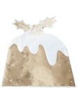 Gold Foiled Christmas Pudding Paper Napkins - 12 Pack - Christmas Party, Winter Wedding, Festive Table Decor Ideas, Gold Holiday Decorations