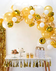 Gold, White & Pearl Balloon Arch Backdrop