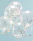 Holographic Glitter Confetti Balloons -5 Pack- Christmas Decorations