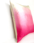 Kirsty Gadd Textiles - Hot Pink Rose Quartz Ombre Silk Linen Hand Dyed Cushion