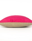 Kirsty Gadd Textiles - Hot Neon Pink Hand Dyed Silk Linen Cushion