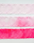 Kirsty Gadd Textiles - hand dyed silk ribbon magenta rose quartz pink. Hand made in the Cotswolds