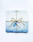 Cobalt Blue Ombre Linen Cocktail Napkin Kirsty Gadd Textiles