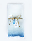 Cobalt Blue Ombre Linen Napkin Kirsty Gadd Textiles