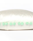 Kirsty Gadd Textiles - Mint Green Bobble Pom Pom Handmade Silk Dupion Cushion