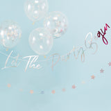 Let The Party BeGIN Bunting -1.5m- Holographic & Pink, Gin Lover Party, Gin Lover Gift, Christmas Cocktail Party, NYE, Christmas Decorations