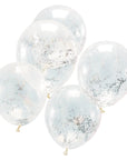 Holographic Glitter Confetti Balloons -5 Pack- Christmas Decorations, Festive Decor Holiday Decoration, New Years NYE Party, Birthday Party