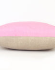 Kirsty Gadd Textiles - Hand Dyed Light Pink Rose Quartz Silk Dupion Linen Cushion