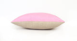 Kirsty Gadd Textiles - Hand Dyed Light Pink Rose Quartz Silk Dupion Linen Cushion 