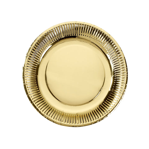 CLEARANCE: Gold Foiled Paper Plate - 8 Pack