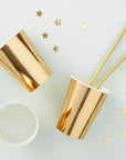 Gold Foiled Paper Cups - 8 Pack - Metallic Star | Party | NYE | New Years Eve | Wedding | Hen Party | Baby Shower | Birthday Party Prosecco Wedding Decor Birthday Party Decor Table Decor Cocktail ideas Wedding Drinks Pimp your prosecco Champagne Party Bridal shower New Years Drinks Cocktail Party Art Deco Cocktail Gold Foil Straw New Years Eve Decor