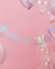 Iridescent Unicorn 'Make A Wish' Bunting - 1.5m