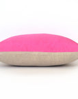 Kirsty Gadd Textiles - Hand Dyed Mid Pink Silk Dupion Linen Cushion