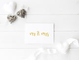 Kirsty Gadd Textiles Handprinted foil Wedding Card Gold