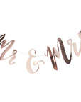 Mr and Mrs rose gold banner