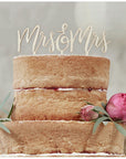 Wooden Mrs & Mrs Cake Topper -