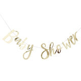 Gold Foiled 'BABY SHOWER'' Bunting 1.5m -Gold - Baby Shower | New Mother To Be | New Baby | Boy or Girl | New Mom | Mummy to be | Backdrop