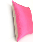Kirsty Gadd Textiles - Hand Dyed Mid Pink Silk Dupion Linen Cushion