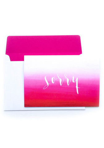 Sorry Card - Hot Pink Ombre