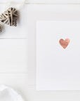 Kirsty Gadd Textiles Handprinted Heart Foil Valentines anniversary Wedding & Engagement Card Cotswolds