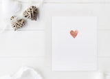 Kirsty Gadd Textiles Handprinted Heart Foil Valentines anniversary Wedding & Engagement Card Cotswolds