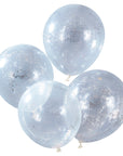 Silver Star Glitter Filled Balloons -5 Pack