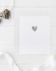 Kirsty Gadd Textiles Handprinted Heart Foil Valentines anniversary Wedding & Engagement Card Cotswolds