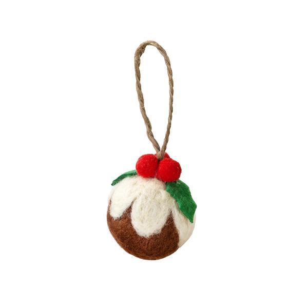 NEW IN! Christmas Pudding Felt Christmas Bauble