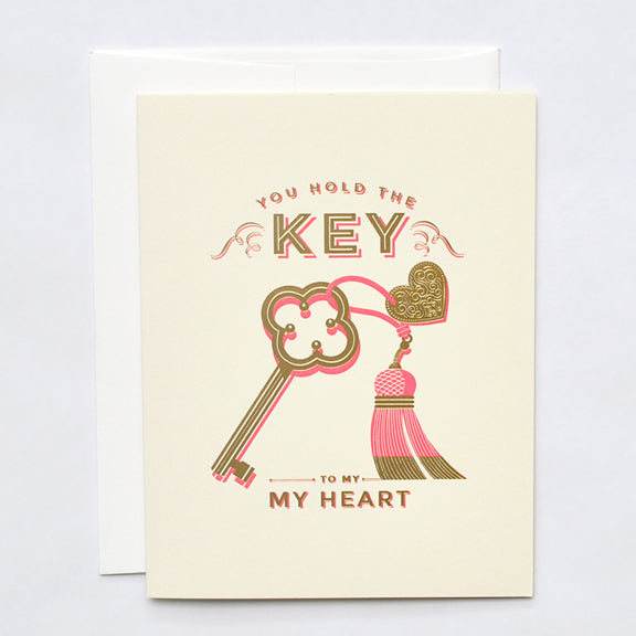 You Hold the Key to My Heart Letterpress Card