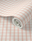 Sun Faded Gingham Wallpaper - Blush Terracotta