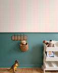 Sun Faded Gingham Wallpaper - Blush Terracotta
