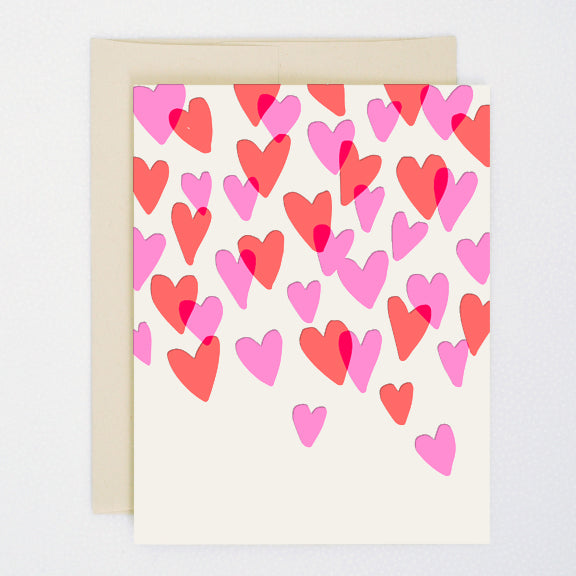 Hearts Valentines Letterpress Card