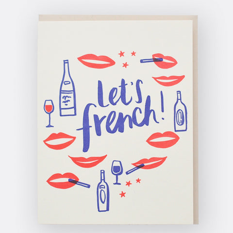 Let's French Letterpress Card