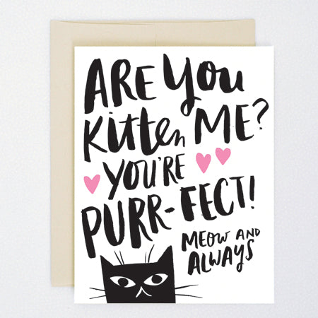 Are You Kitten Me? You're Purr-fect! Letterpress Card
