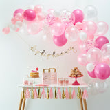 NEW! Pink & White Confetti Balloon Arch Backdrop
