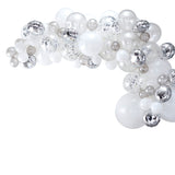 NEW! Silver, White & Pearl Balloon Arch Backdrop