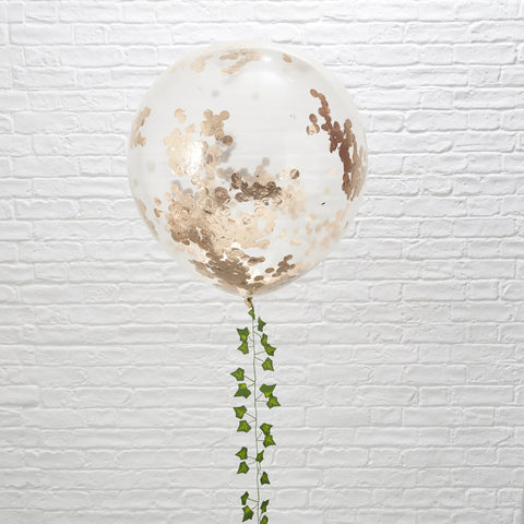 CLEARANCE: Large Rose Gold Confetti Filled Balloons - 3 Pack