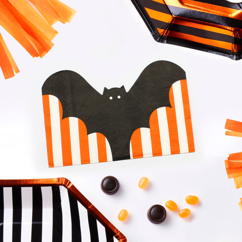 Bat Shaped Halloween Paper Napkins - 20 Pack - Pumpkin Party