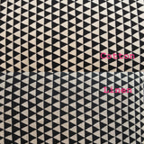Dark Natural Linen & Black Silk, Black Triangle Screen Print Cushion