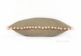 Peach Coral Blush Linen & Pom Pom Cushion Handmade in the Cotswolds Kirsty Gadd Textiles